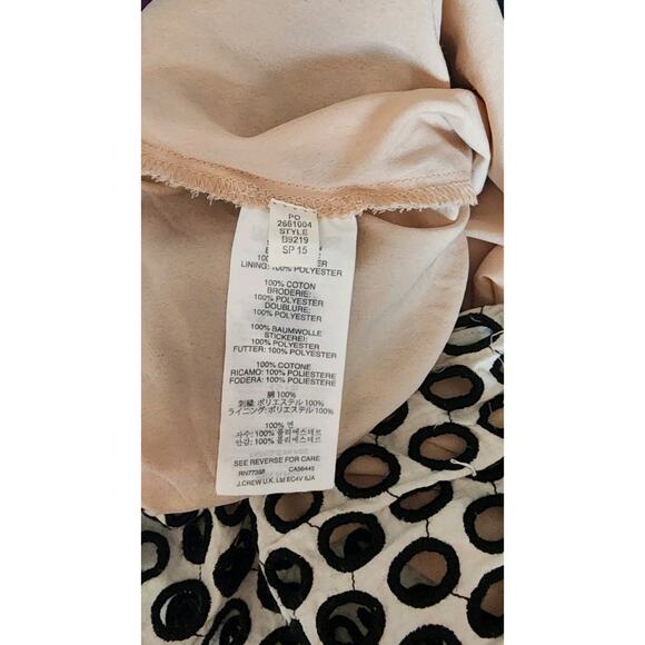 J.CREW Punched Out Eyelet Embroidered Cream Black A Line 28×22 Skirt Size 2 - Picture 8 of 9